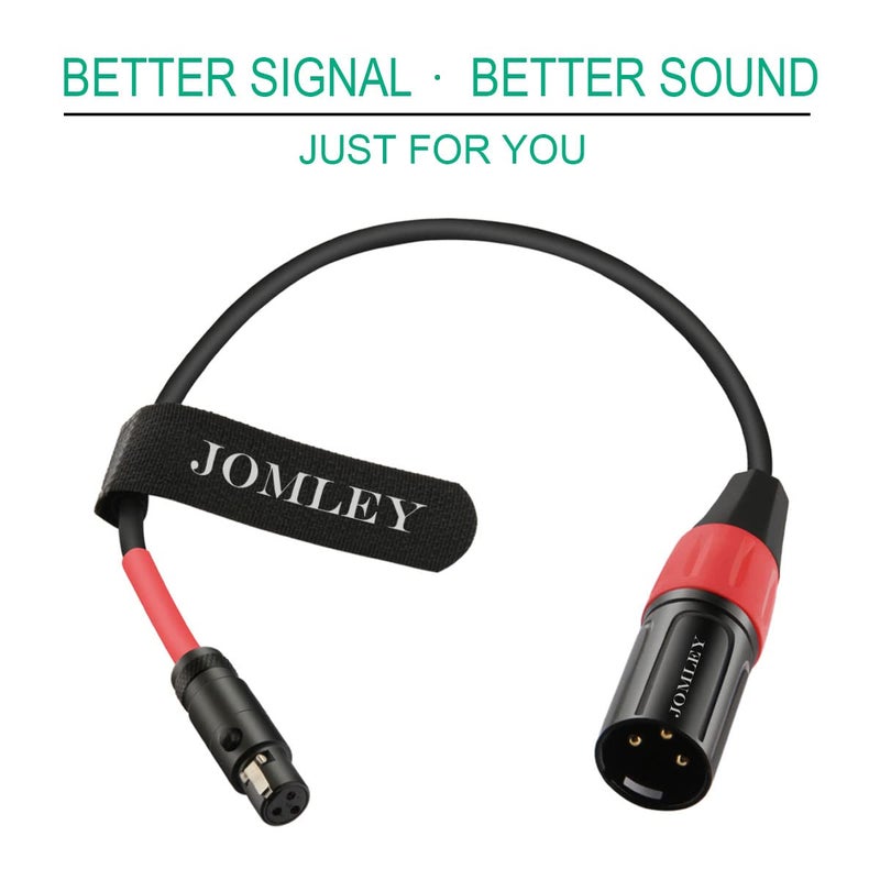 JOMLEY 3 Pin Mini XLR Female (TA3F) to Regular XLR Male Pro Lapel Microphone Cable - 3.3ft - Image 2